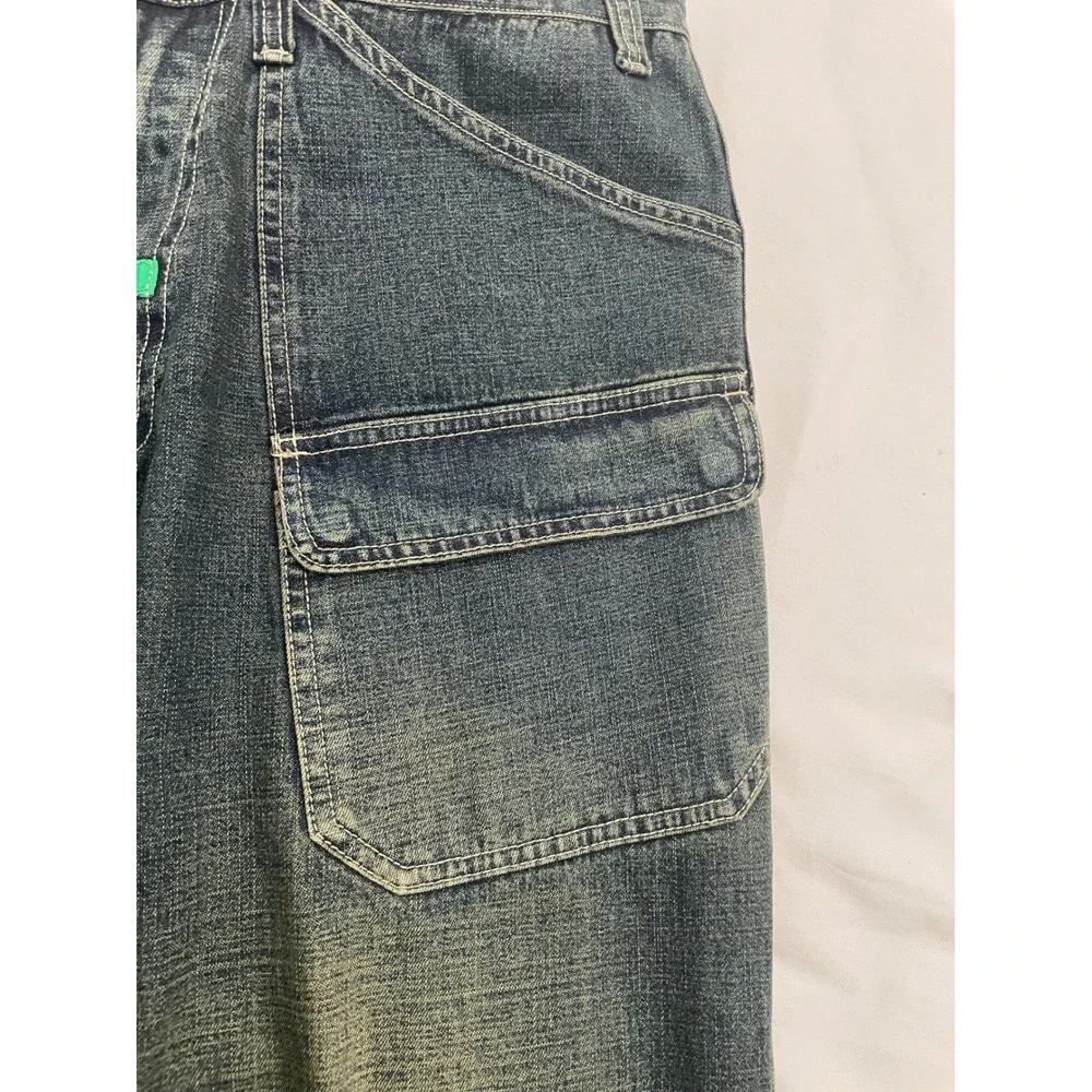Vintage LRG Cargo Baggy Wide Leg Y2K Jeans Mens 38x33 Blue Streetwear Skate